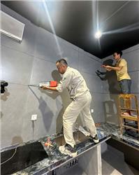 Thi Công Keo Chít Mạch 2 Thành Phần Tebond Epoxy TB17 Xám Khói Cho Khu Bếp Hiện Đại