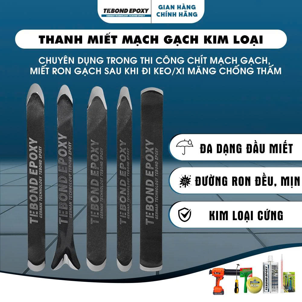 thanh miết mạch gạch kim loại