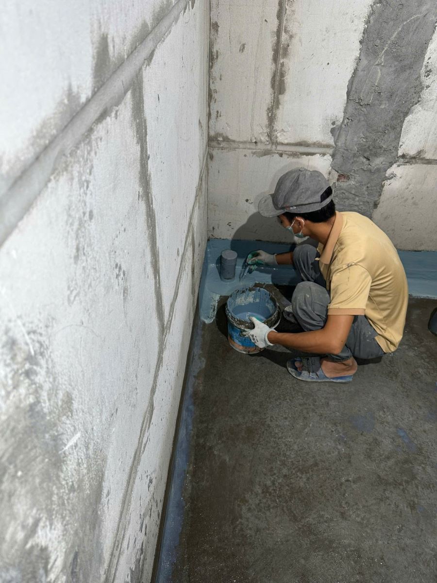chống thấm góc chân tường